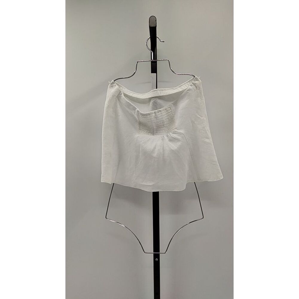Quince 100% European Linen Strapless Top White Sleeved M - Picture 2 of 2